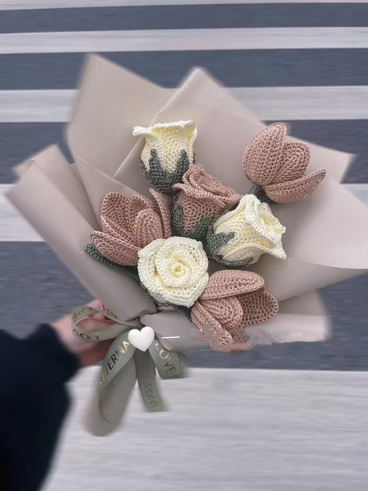 🌸 Handmade Crochet Flower Bouquet – A Timeless Gift for Every Occasion 🎁