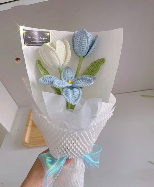 🌷 Handmade Crochet Tulip Bouquet – A Heartfelt Gift for Every Occasion 🎁