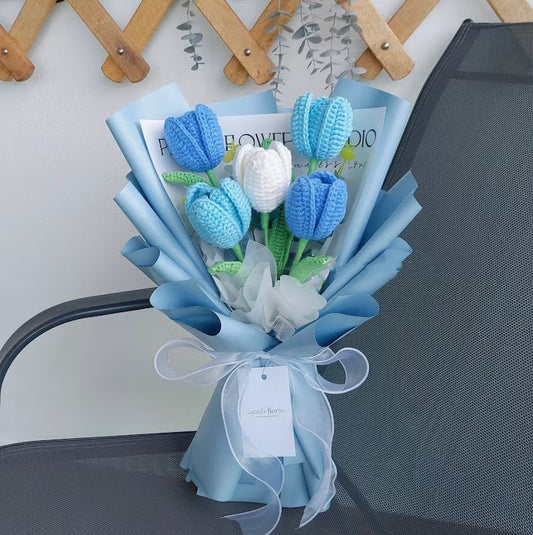 🌷 Handmade Crochet Tulip Bouquet – A Heartfelt Gift for Every Occasion 🎁