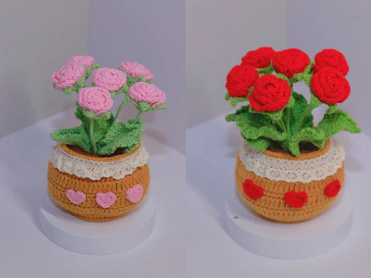 🌷 Handmade Crochet Flower in Pot – A Perfect Valentine’s Gift for Her 🎁