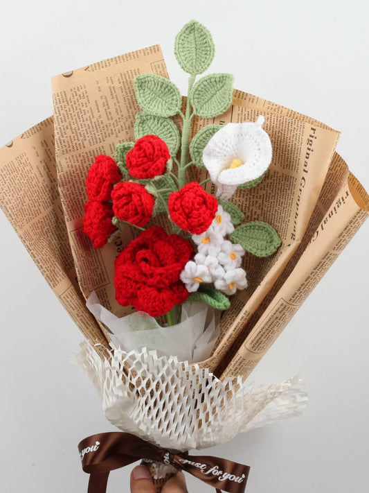 🌹 Handmade Crochet Rose Bouquet – Everlasting Beauty for Every Occasion 🎁