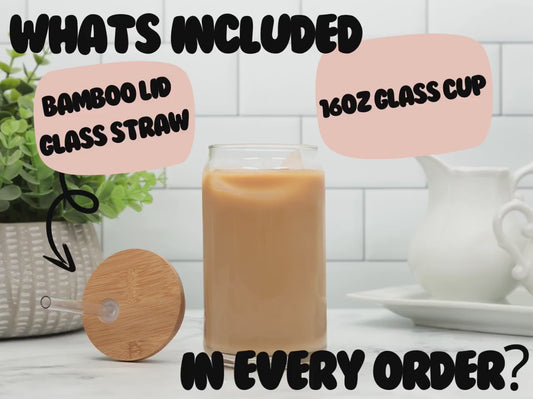 Literally Just A Girl l Glass Tumbler With Straw And Lid lCute Cup Beer Can Iced Coffee Glass Cup With Lid And Straw l Cute Glass Cup Coffee