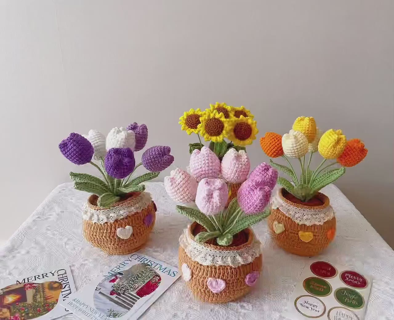 🌷 Handmade Crochet Flower in Pot – A Perfect Valentine’s Gift for Her 🎁